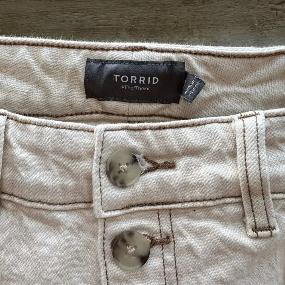 Torrid Womens Jean Crop Wide Leg Classic Denim High-Rise Plus Size - Picture 5 of 9